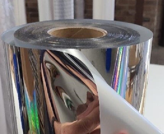 Silver Gloss Metallic Chrome Print-Treated Perm Self-Adhesive Polyester Film S2