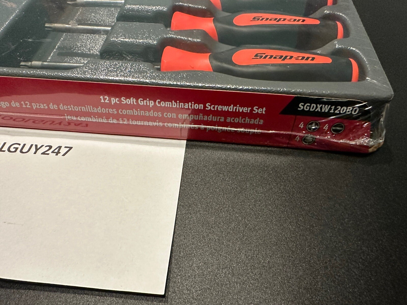 SNAP ON TOOLS SGDXW120B O 12 pc ORANGE Soft Grip Combination Screwdriver Set +