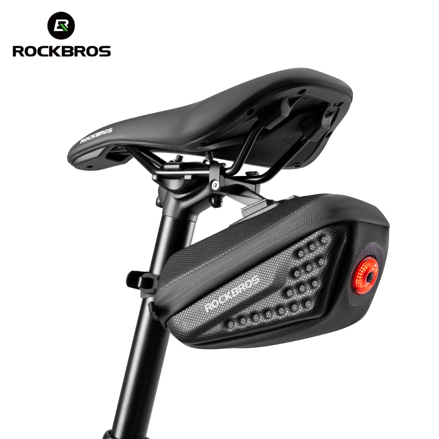 ROCKBROS Bicycle Rear Seat Saddle Bag Waterpoof Cycling Seat Bag With Taillight