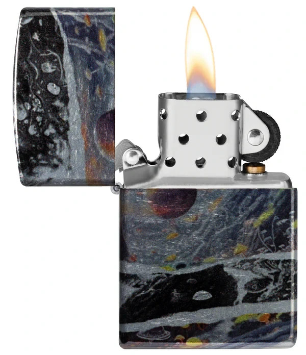 Zippo Premium Windproof Lighter Mixed Abstract Flame Design USA 1CT