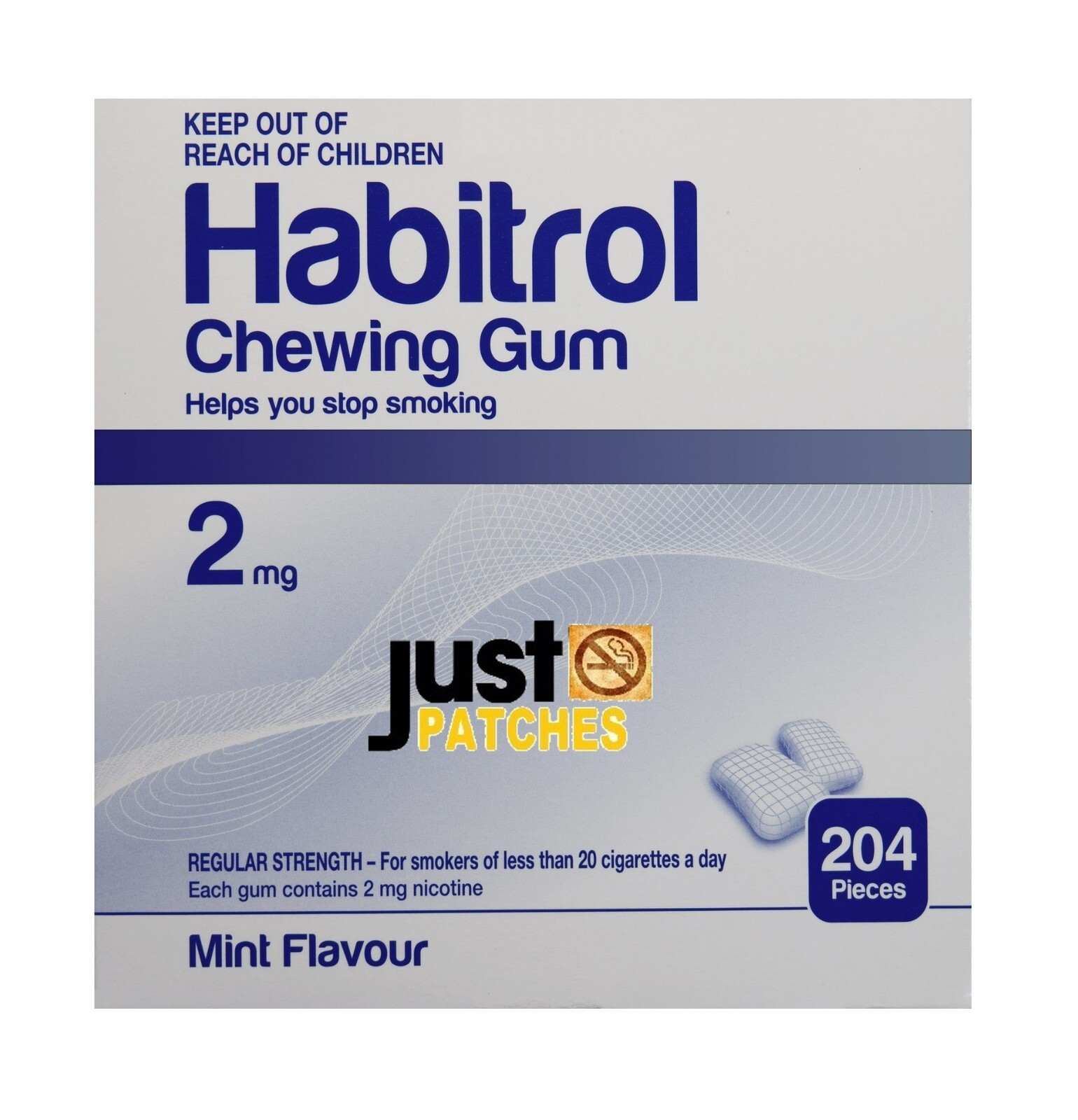 Habitrol Nicotine Gum 2 mg MINT Flavor (2040 Pieces, 10 Bulk Box) NEW 01/2025