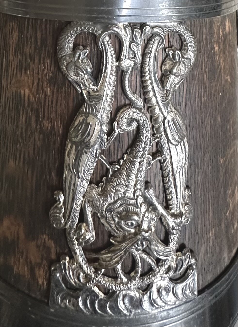 Antique Tankard St Louis Silver Co. Pat 1905 Gargoyles Dragons 15" Silver Plate