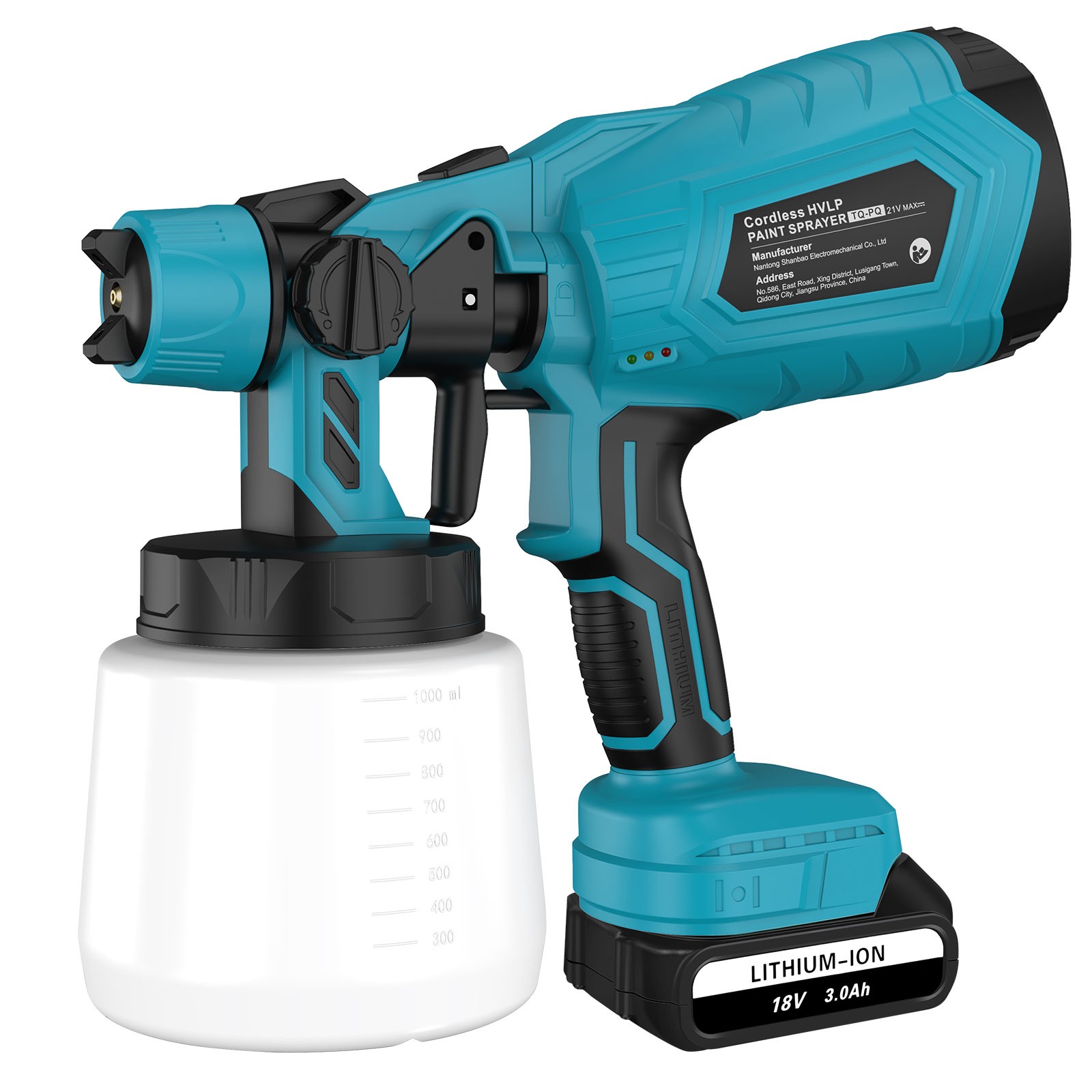 High Pressure Cordless Paint Sprayer With 2 Battery Electric Spray Gun 36000RPM