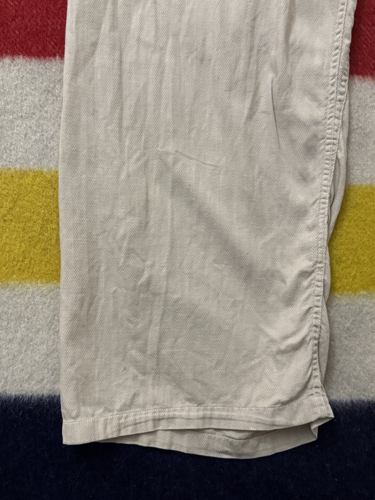 True Vintage 30s 40s WW2 HBT Herringbone Twill Lounge Pants 34 Waist Adjustable