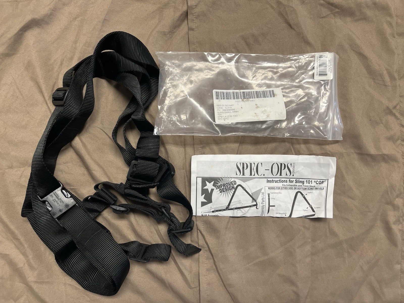 Spec - Ops Sling 101 CQB Black Nylon P/N 100350301 - Brand New