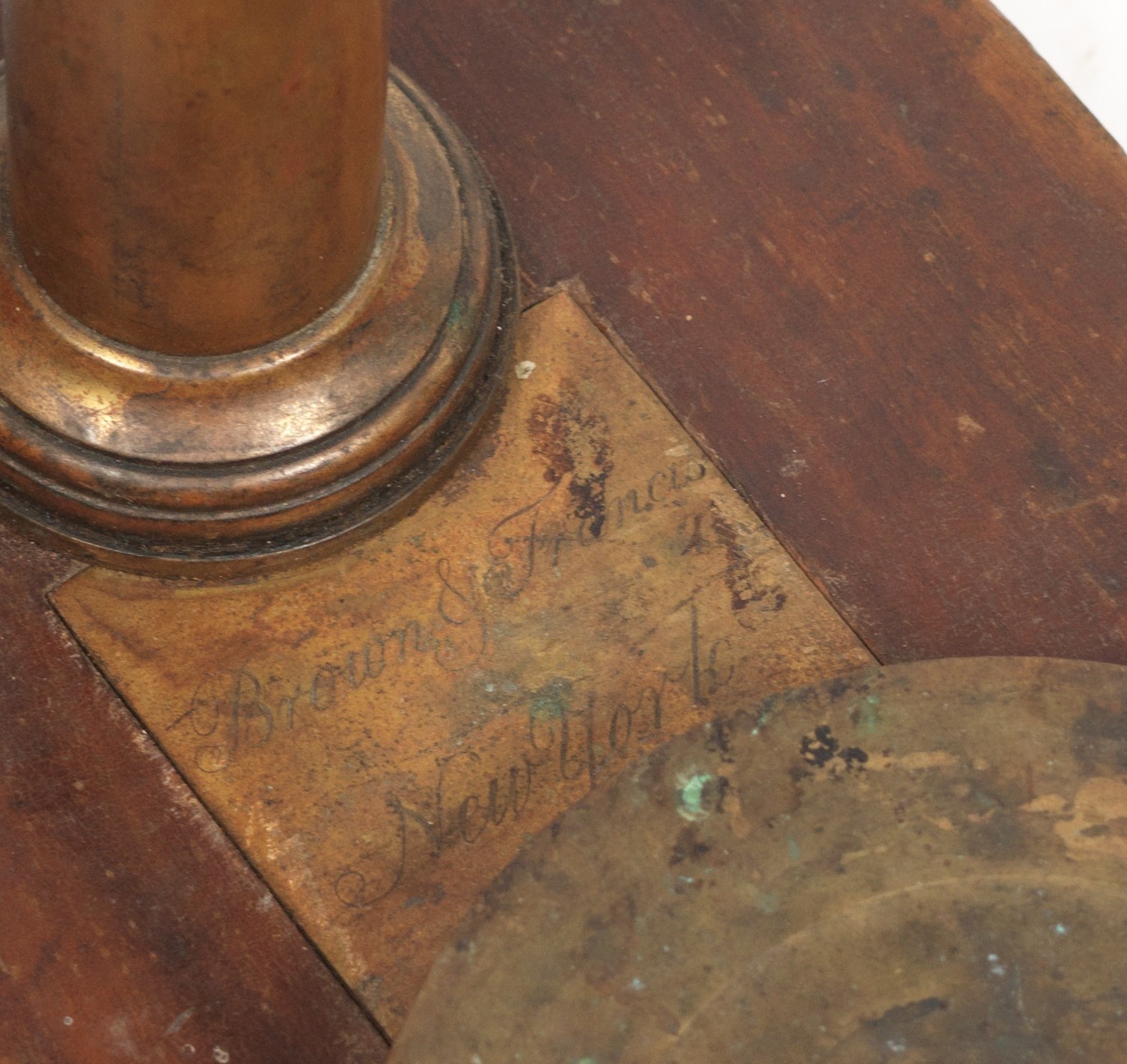 1838 Air Pump Signed "Brown & Francis New York" * Early Philosophical Instrument