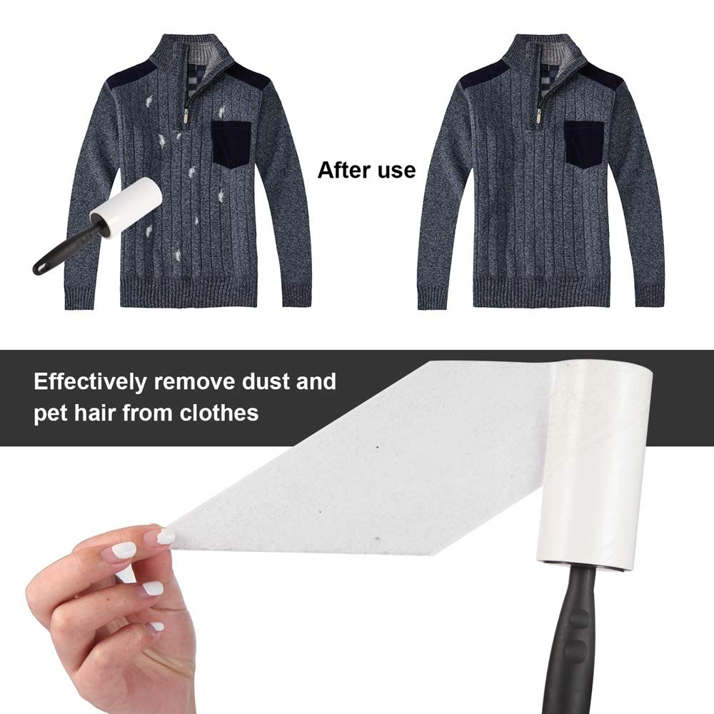 COMMEMA Lint Rollers for Pet Hair Extra Sticky, 6 Piece Set, Green