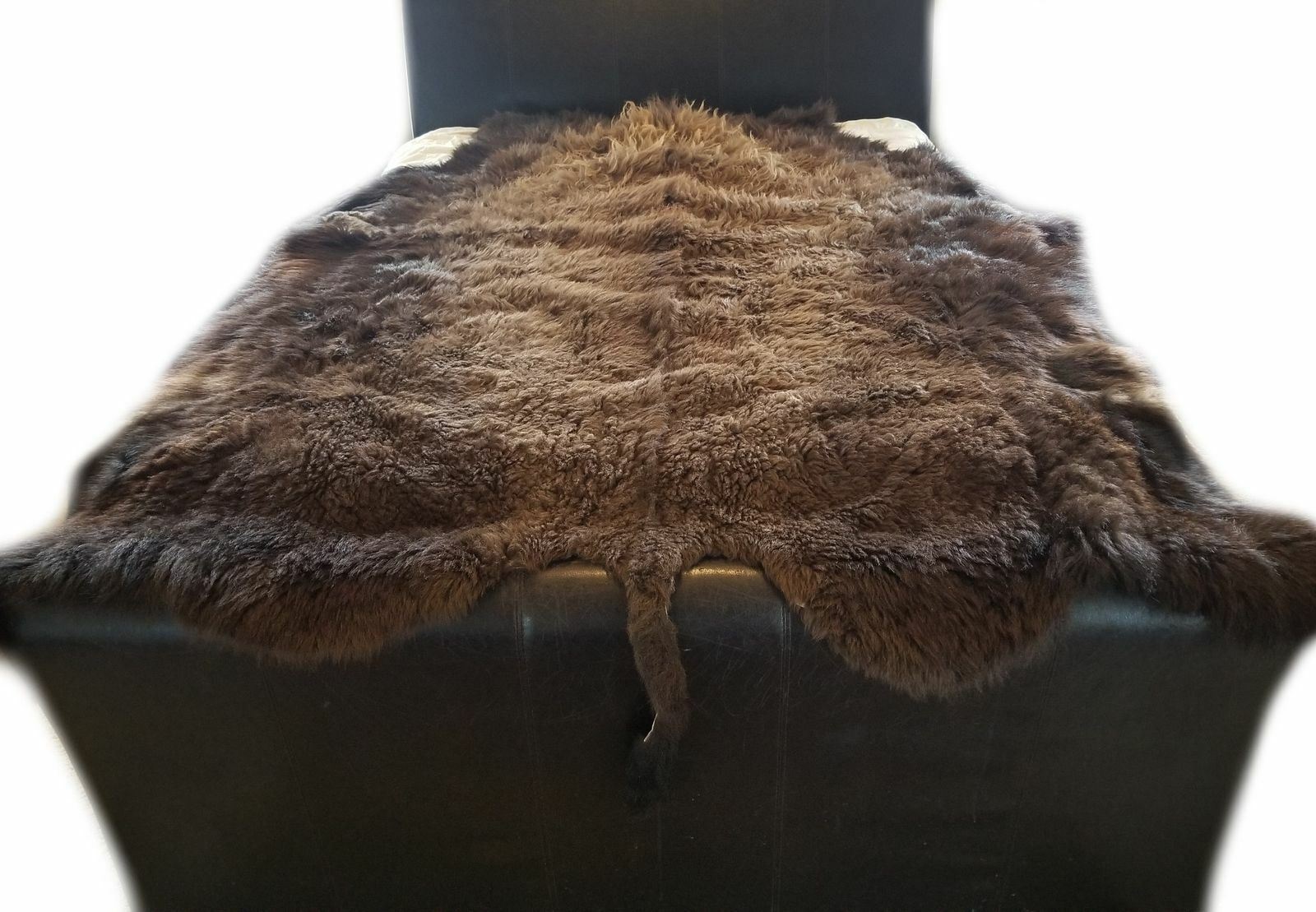 Buffalo Hide Rug, 'Large' Premium Winter Coat Tanned Bison Rug, Made In The USA