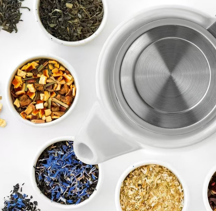 1 PC White Ceramic Teapot With Stainless Steel Infuser Heat Resistant, Tea Maker