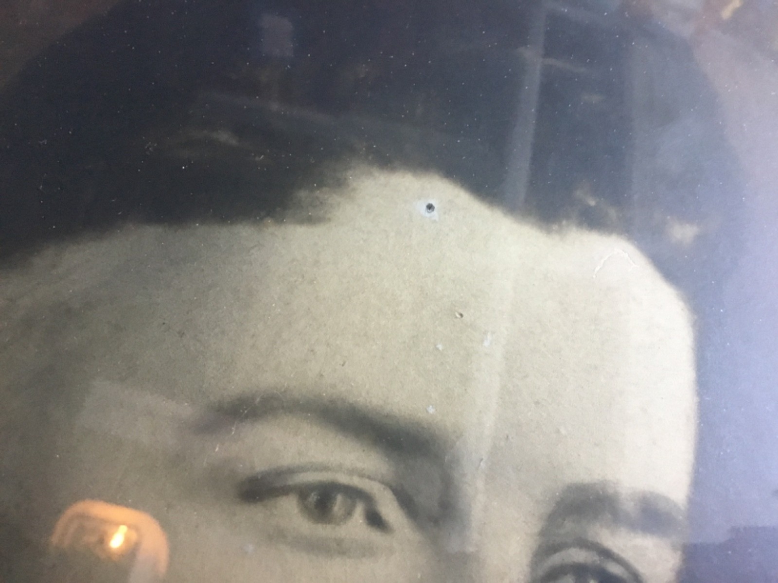 Vtg WW1 Convex Glass Soldier Military Portrait US Army Oval Framed Wall Hanging