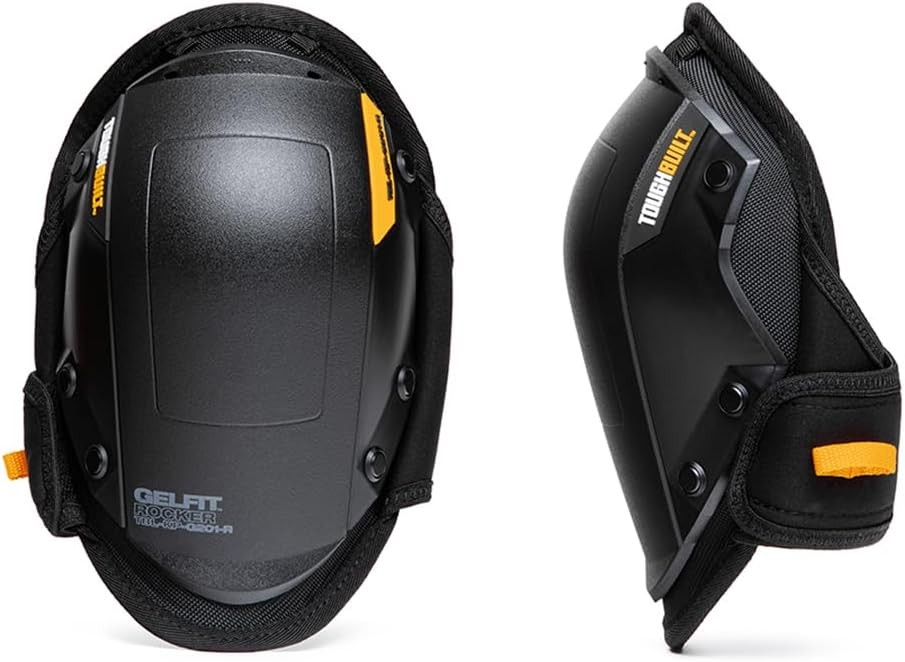 ToughBuilt GelFit Rocker Black Stabilization Knee Pads Heavy Duty TBL-KP-G201-R