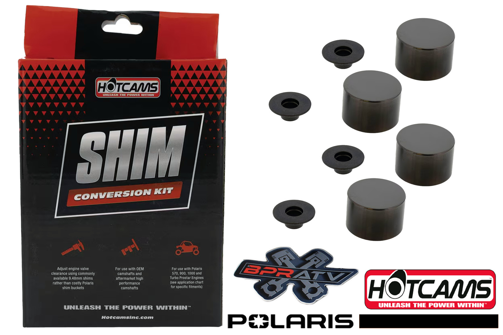 Polaris RZR Ranger Ace 570 Hot Cams Valve Shim Conversion Kit + Hotcams Shim Kit