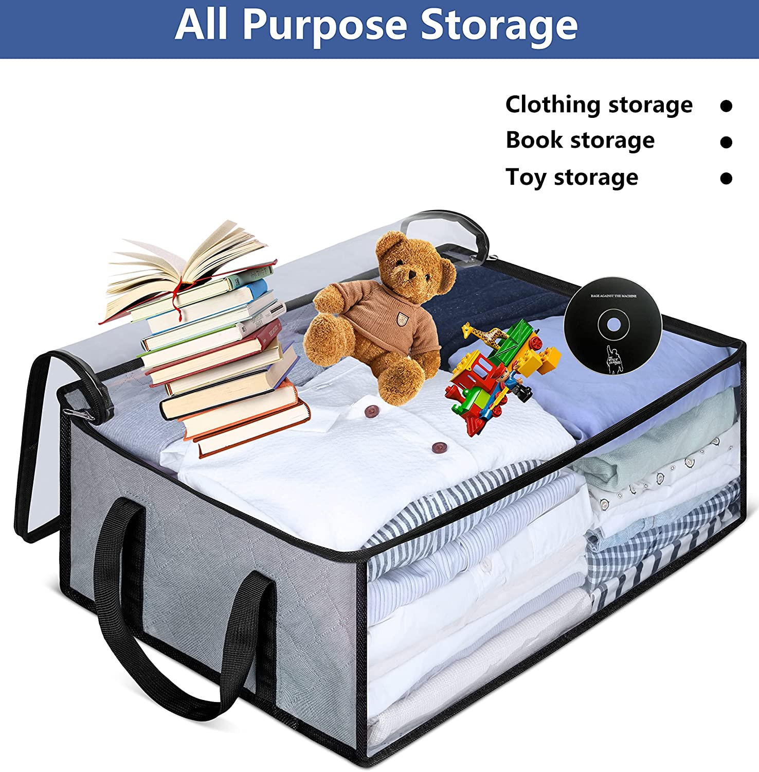 Large Baseball Cap Storage - Holds 40 Caps, Grey Hat Organizer