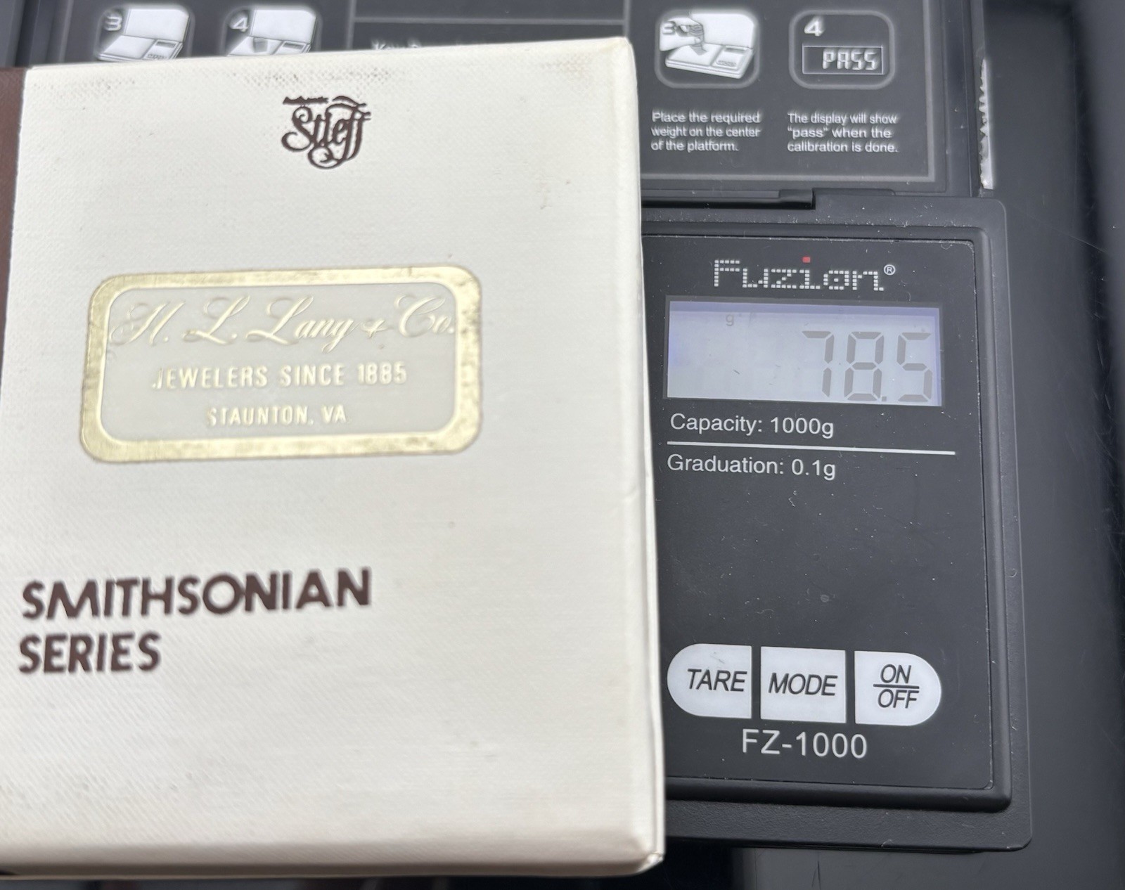 VTG Stieff Smithsonian Series Washington Inaugural Pewter Blazer Buttons in Box