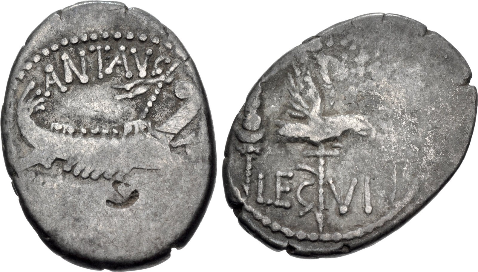 Mark Antony 32-31 BC Roman AR silver denarius Legion VI Crawford 544/19