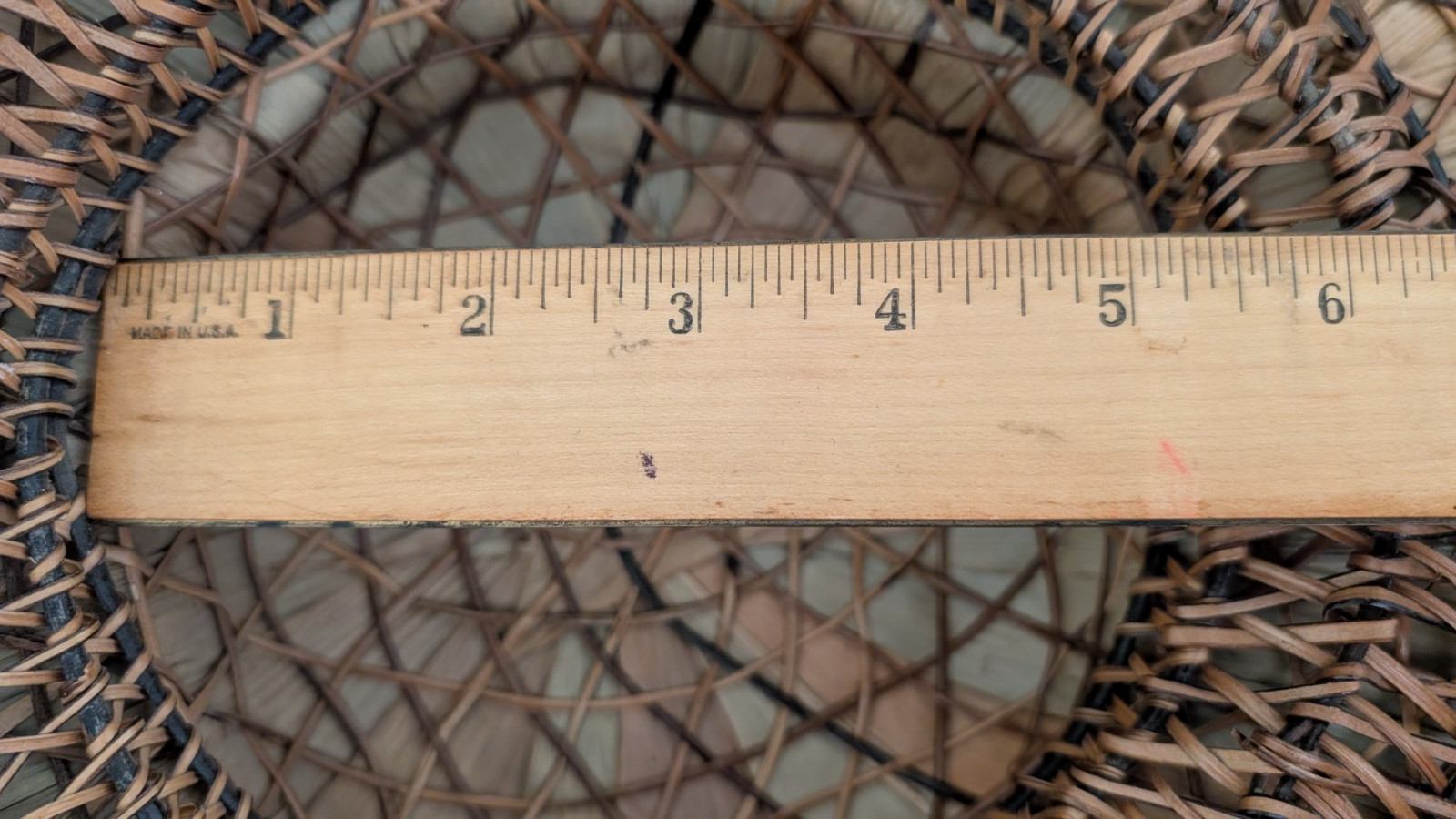 Vintage Filipino Salakot Woven Rattan and Coconut Fiber Sun Hat 15” Diameter