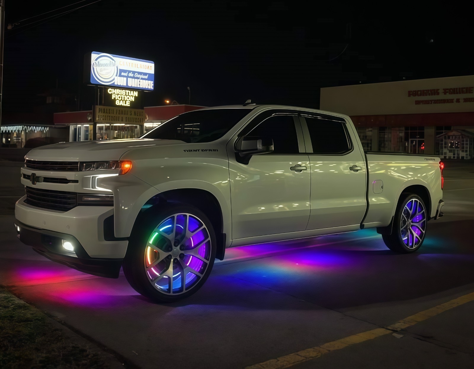 17.5" 5ROWs Brightest RGB CHASING Flow for Car Truck LED Wheel Rim Ring Lights