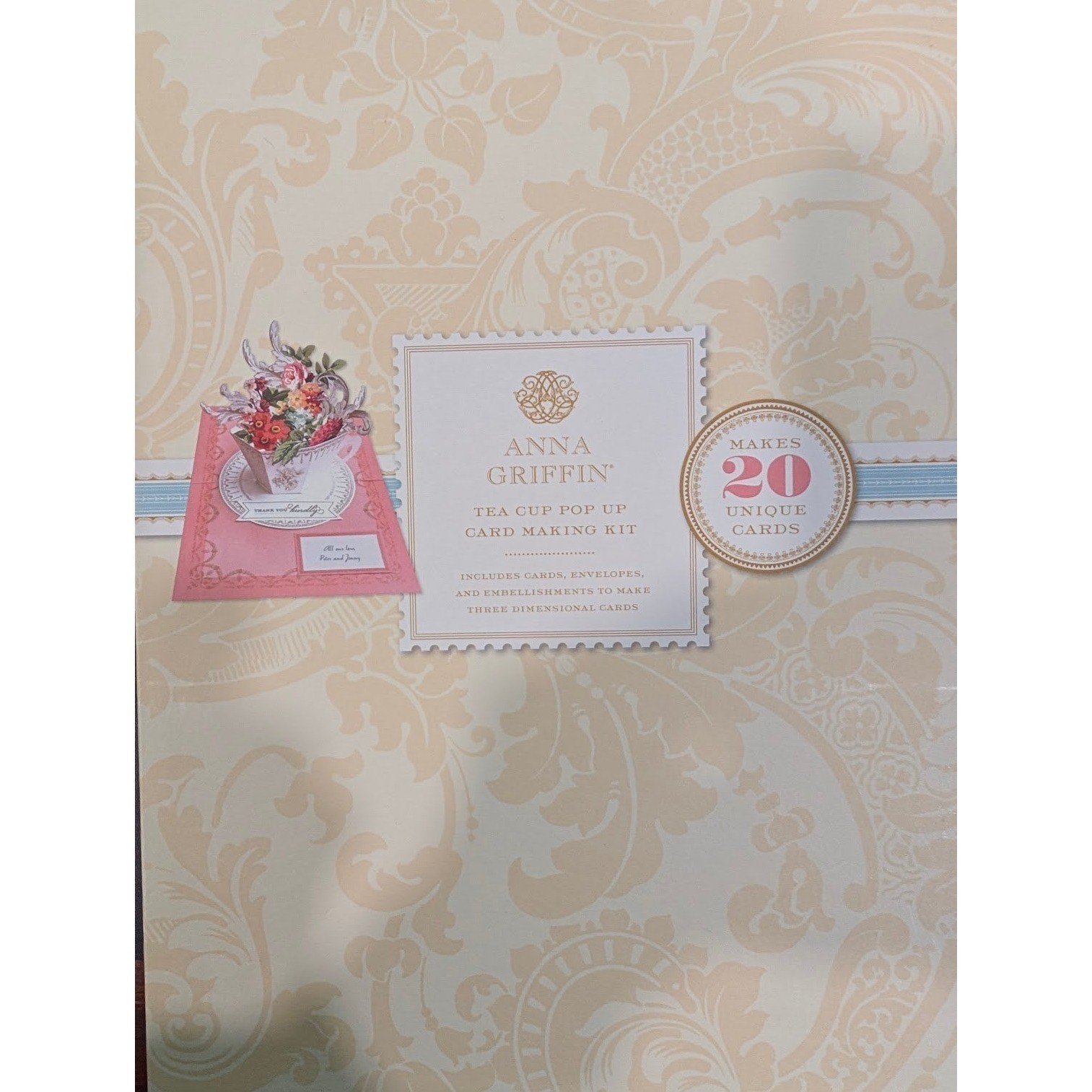 Anna Griffin TEA CUP Pop Up Card Making Kit - Makes 20 Cards *NEW* (#0295-0296)