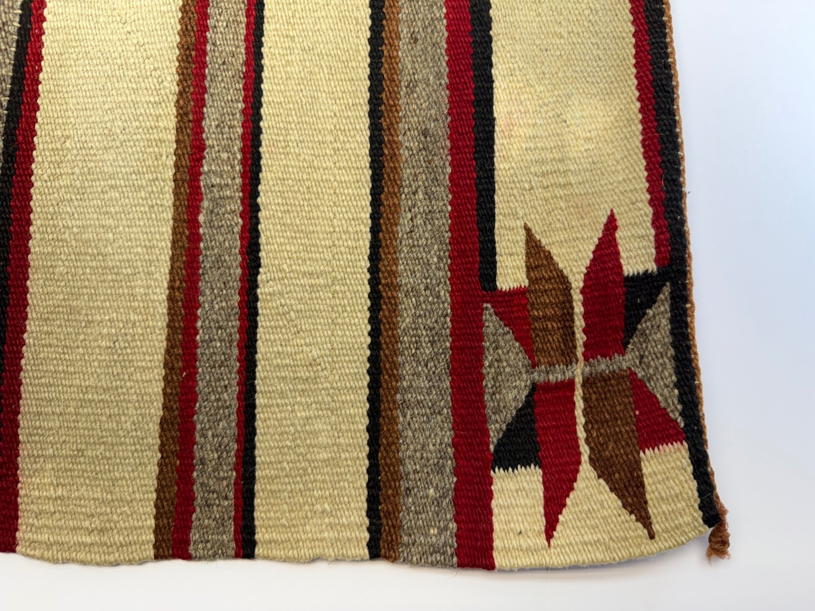 ATQ Navajo Rug Native American Indian Valero Star Saddle Blanket Weaving 30x30