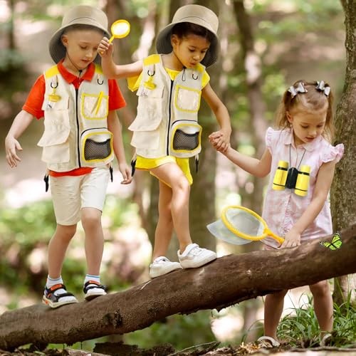 Kids Explorer Kit & Bug Catcher Kit, Kids Camping Gear for Kids, Outdoor Yellow