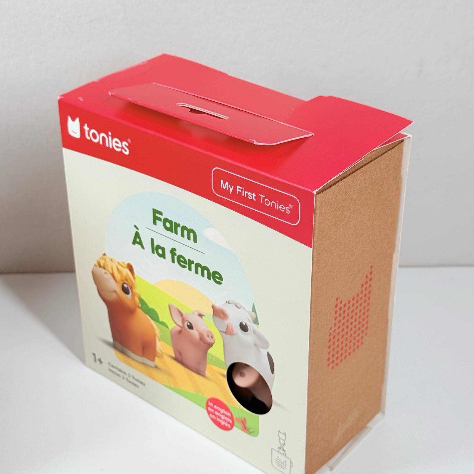 Tonies Toniebox 2 Red Bundle with Farm Animal Tonies Pig, Cow, Horse Open Box