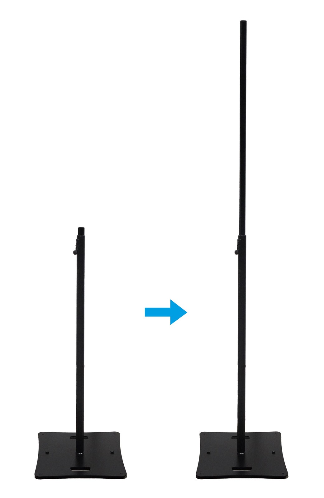 Rockville RLF2 BLACK 10 Foot Solid Base Speaker/Lighting/Projector DJ Stand+Bag