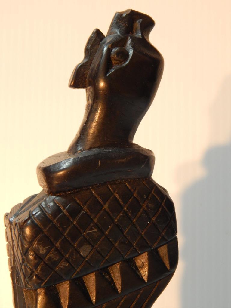 VINTAGE 9" GENUINE ARGILLITE HAIDA INDIAN NW COAST CANADA TOTEM POLE MODEL - A+