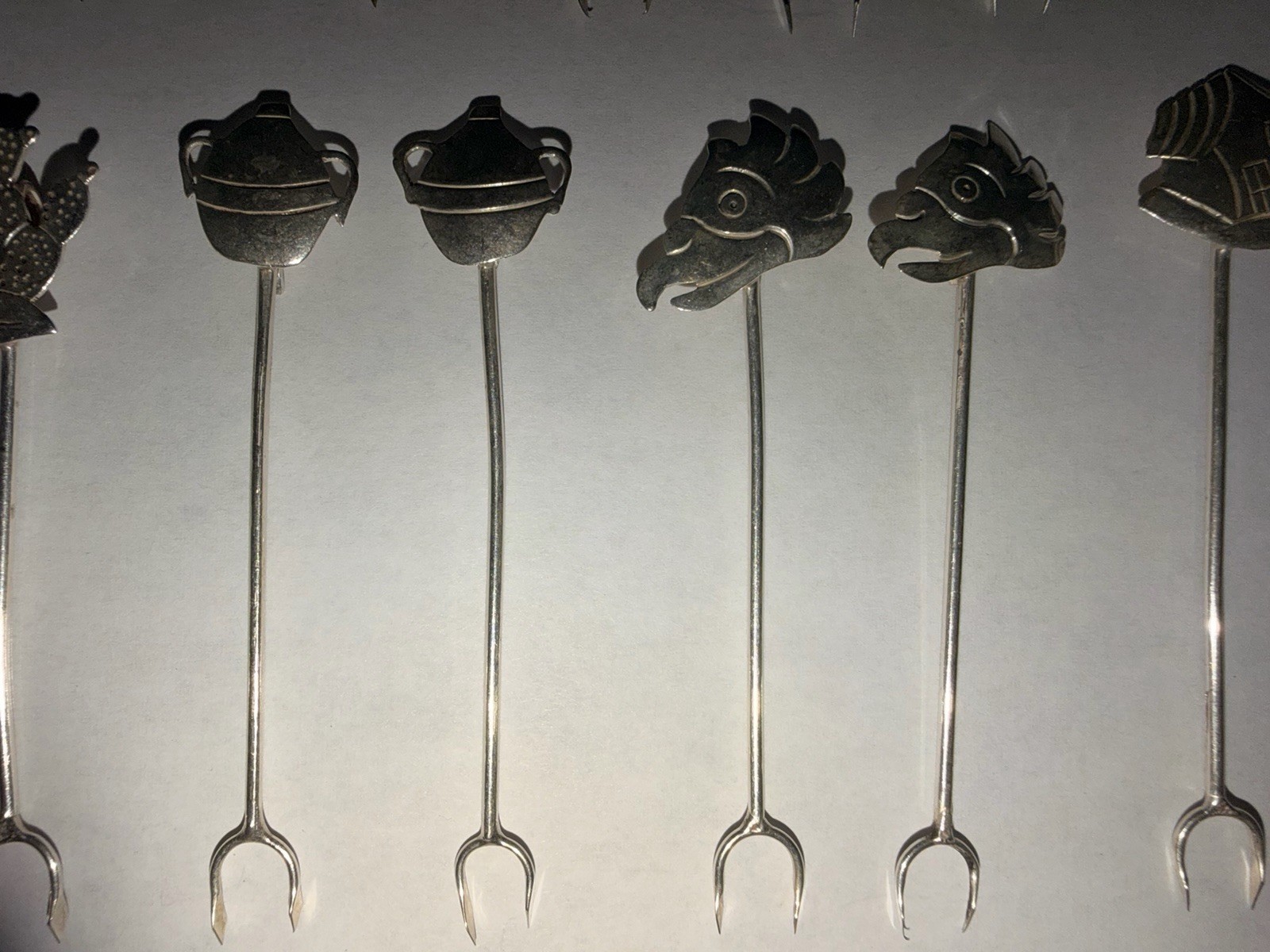 Set/22 Southwest Style Vintage Mexican Sterling Silver .925 CP Appetizer Picks