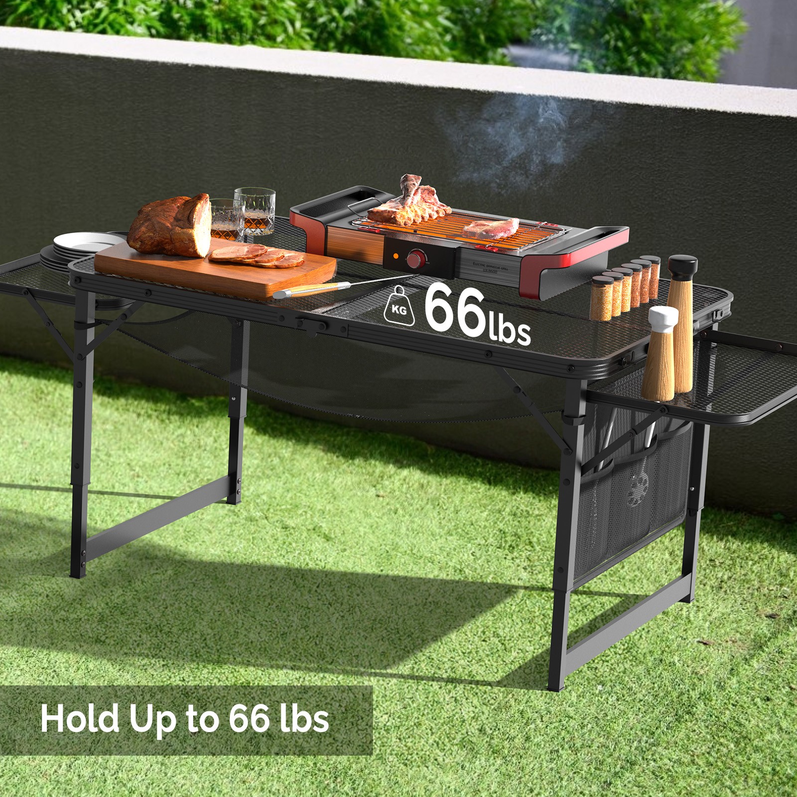 3FT/4.7 ft Portable Folding Grill Table, Outdoor Aluminum Tables ,for BBQ