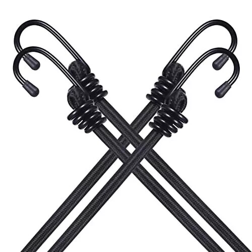 8mm HEAVY DUTY BLACK MARINE GRADE BUNGEE CORD Tarp Tie Down Strap 12-20-24-30-40