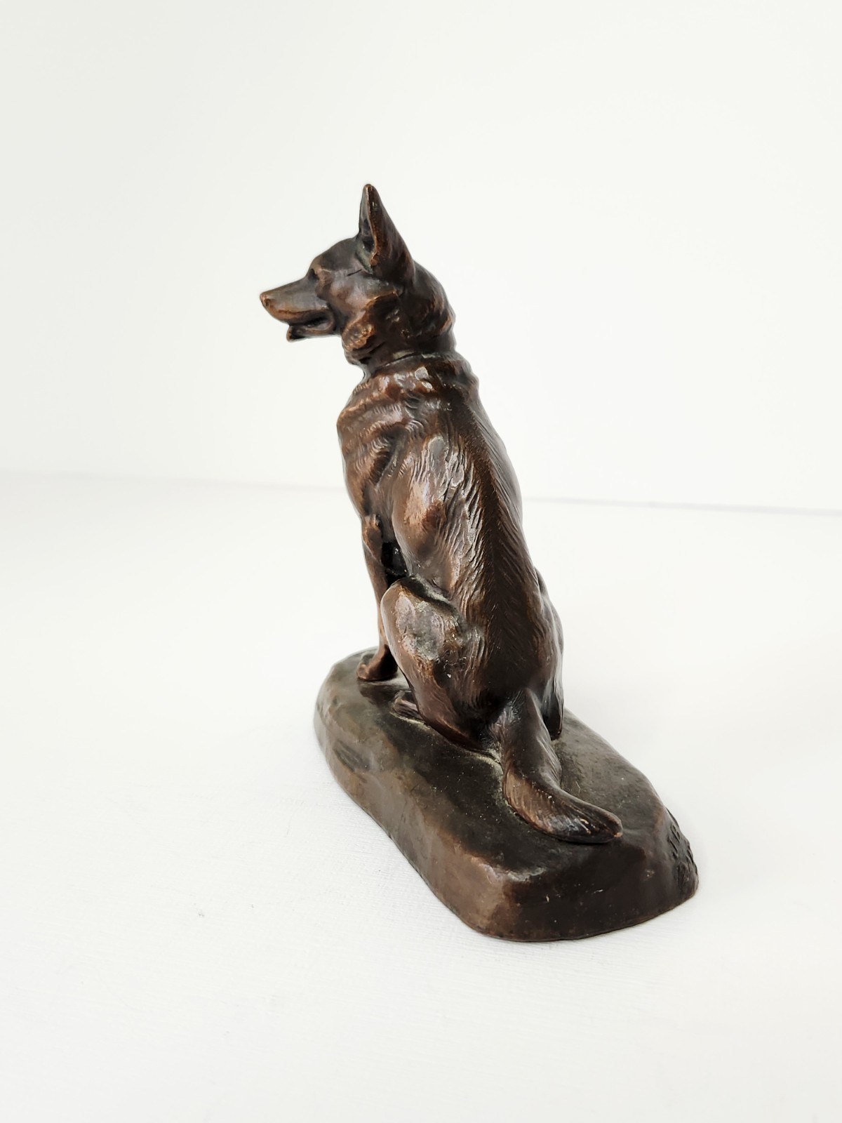 Antique Jennings Brothers Bronze Metal German Shepard Figurine JB 2417