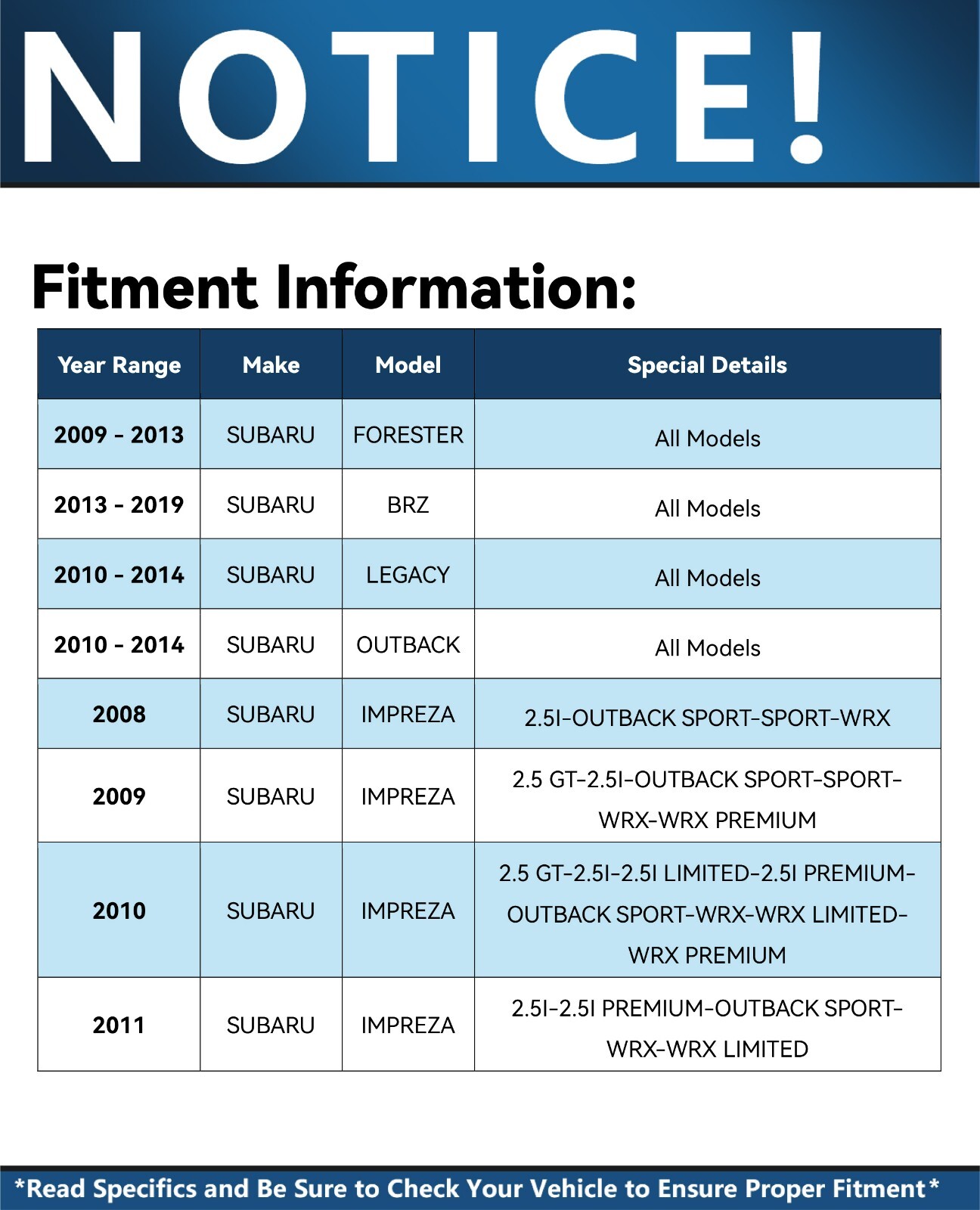 Rear Wheel Bearing and Hubs for Subaru Outback Forester Legacy Impreza Crosstrek