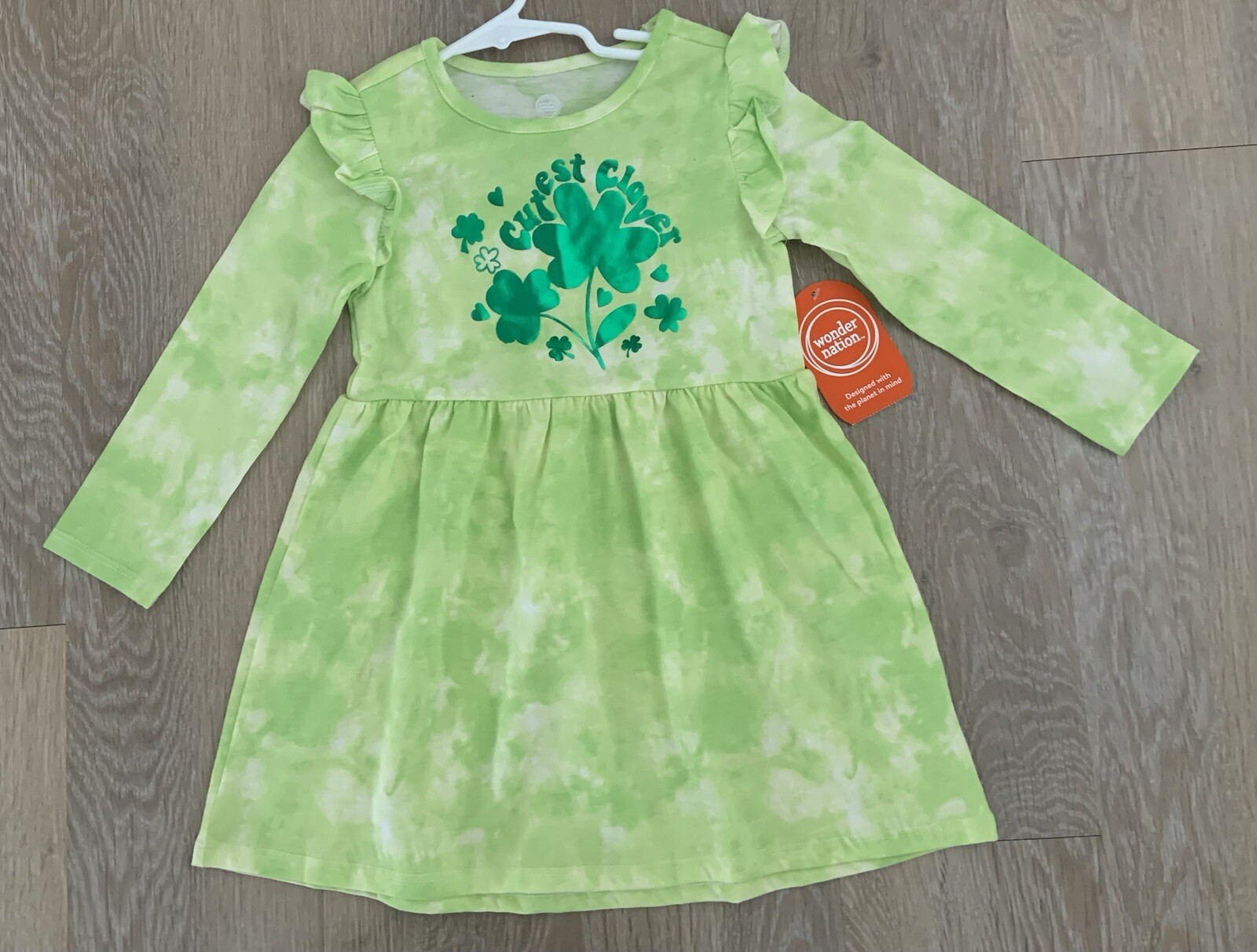 Wonder Nation Girls 4T St Patrick’s Day Dress Cutest Clover