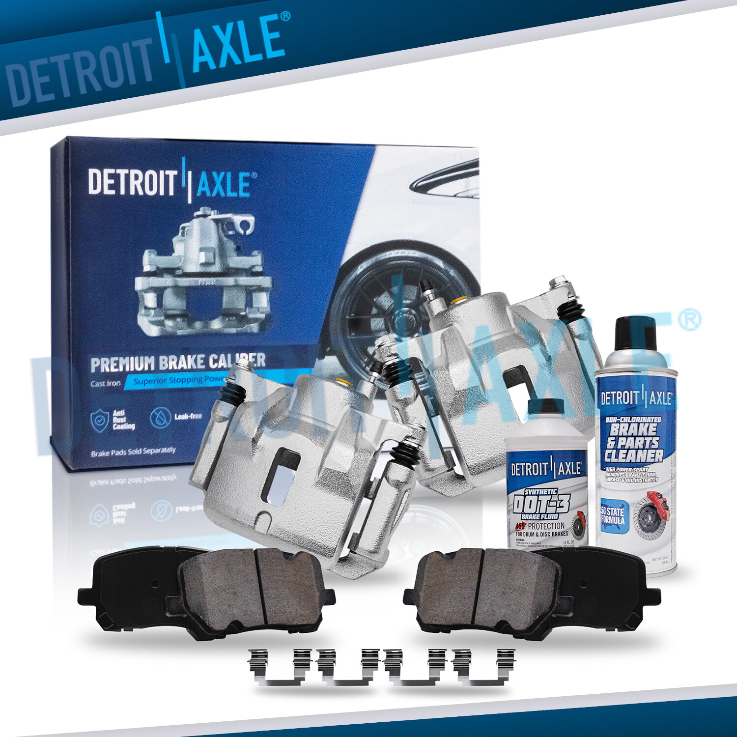 Front Disc Brake Calipers + Brake Pads for 2003-2008 Toyota Corolla Matrix Vibe