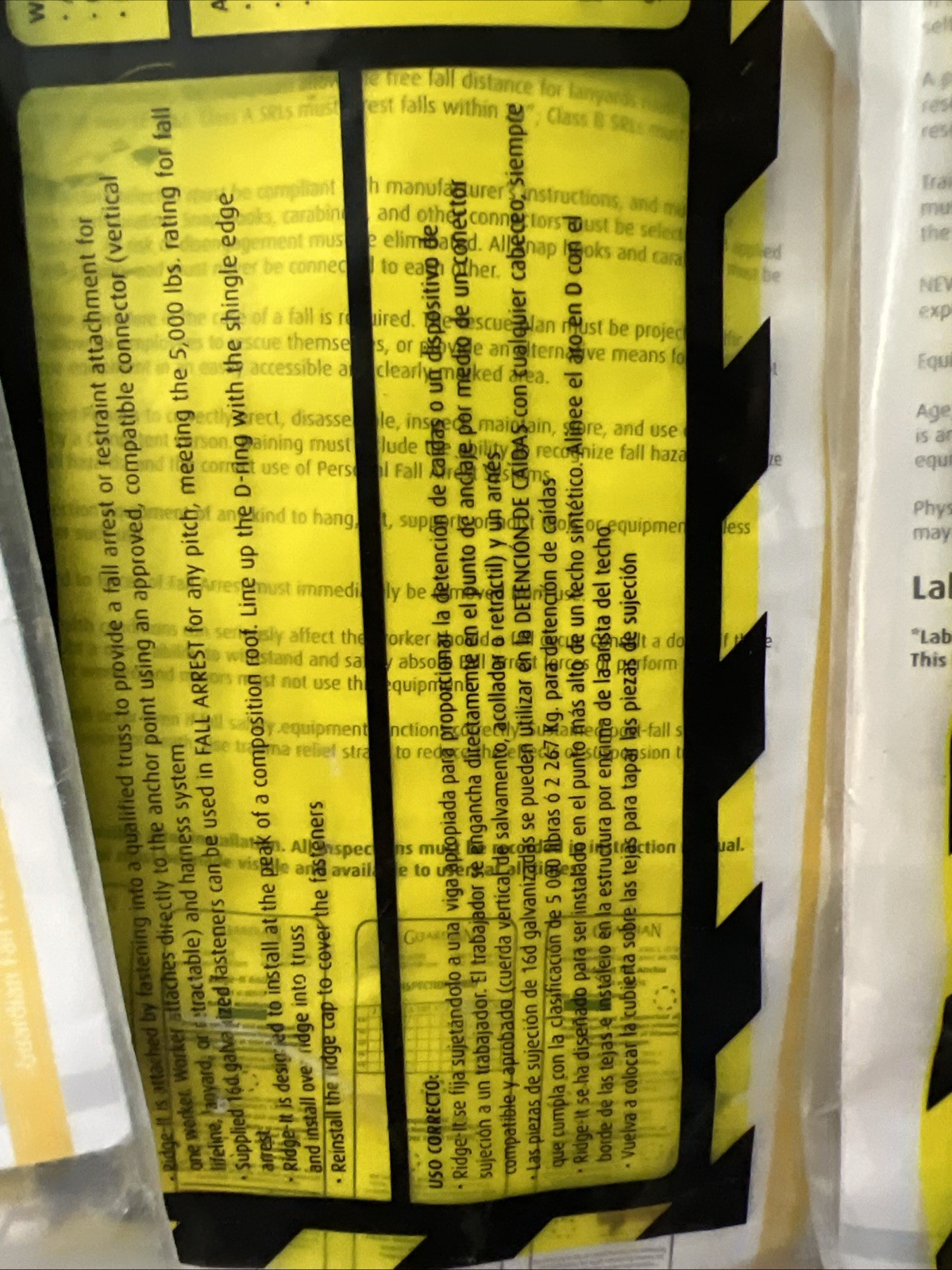 4 pack Guardian 00510 Ridge-It Roof Anchor, 18" Stainless/Zinc OSHA/ANSI