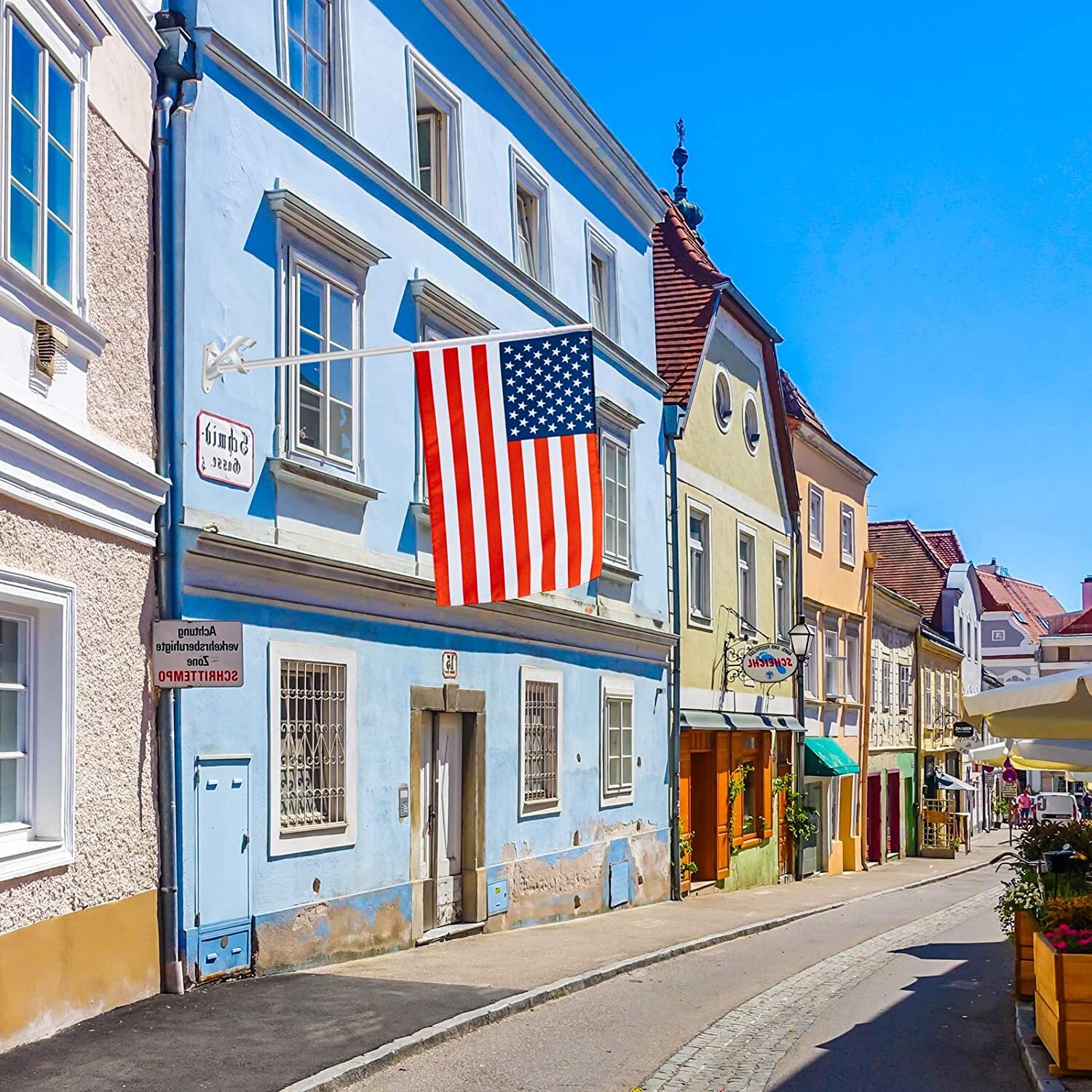 Flag Pole Holder 1'' Two-Position Iron Cast Rust Free Mounting Bracket for House