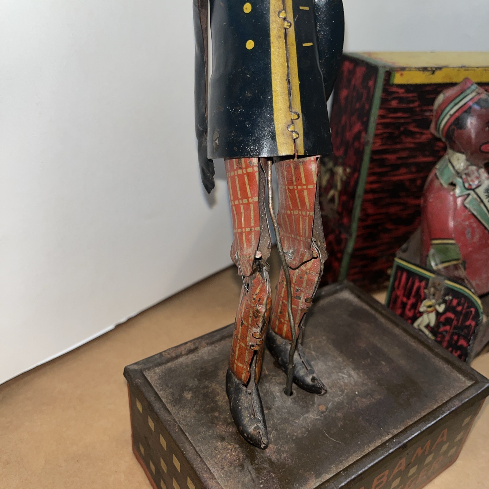 Set of 2 tin toys Ham and Sam The Minstrel Team & “TOMBO “Alabama Coon Jigger