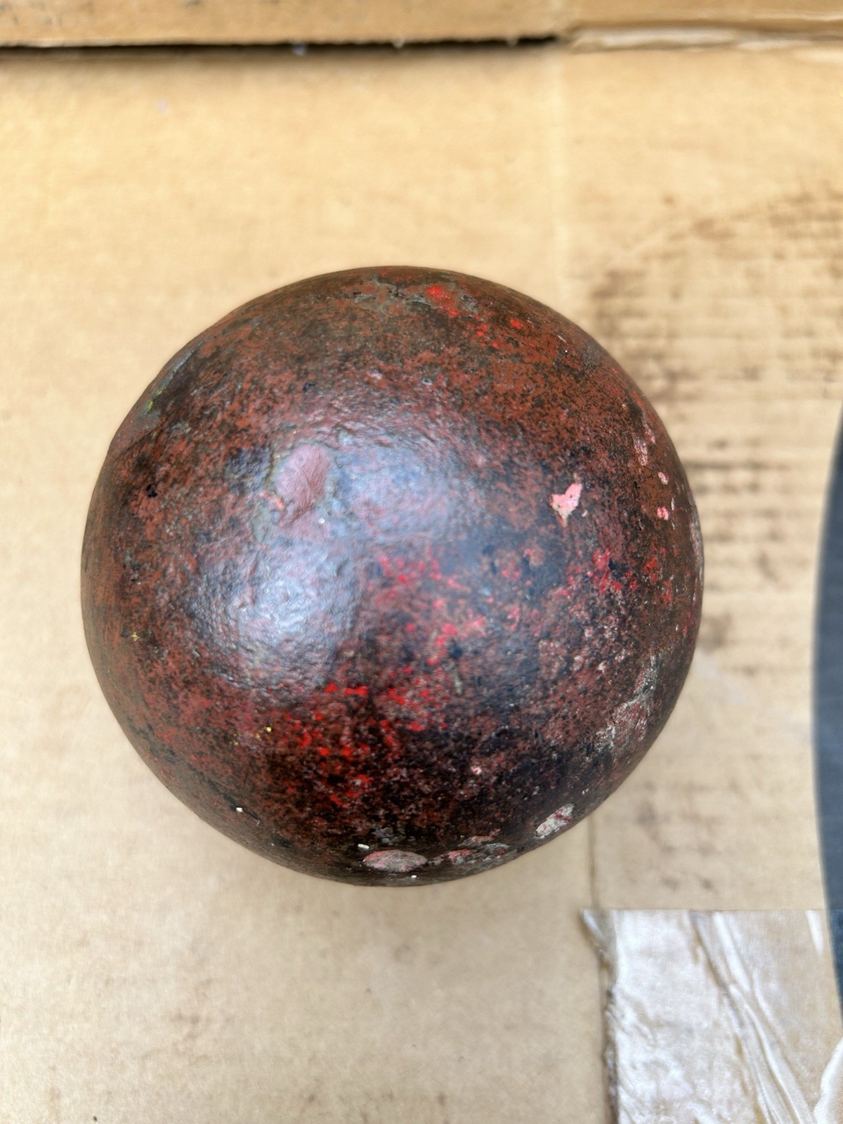 Antique Cast Iron Cannon Ball Cannonball Projectile 13” Around 8 lb+