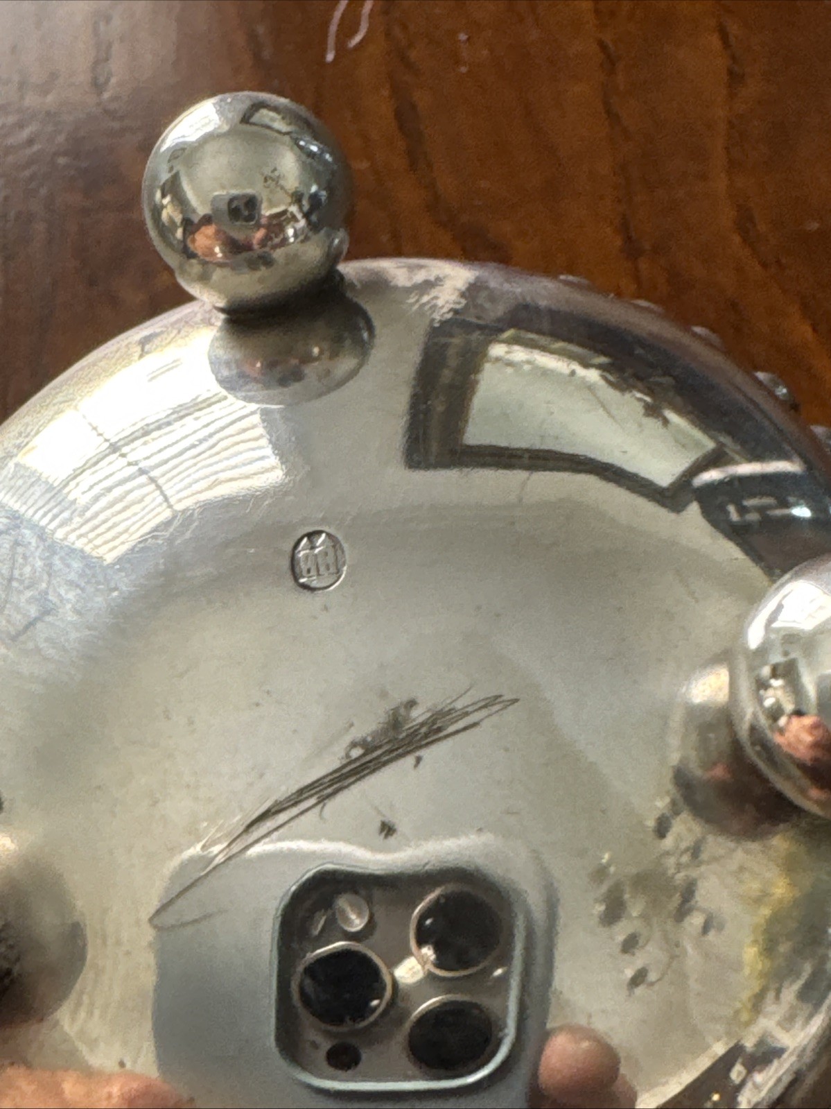 Silver Salt Cellar Beaded Rim ,Ball Footed With Sterling Salt Spoon