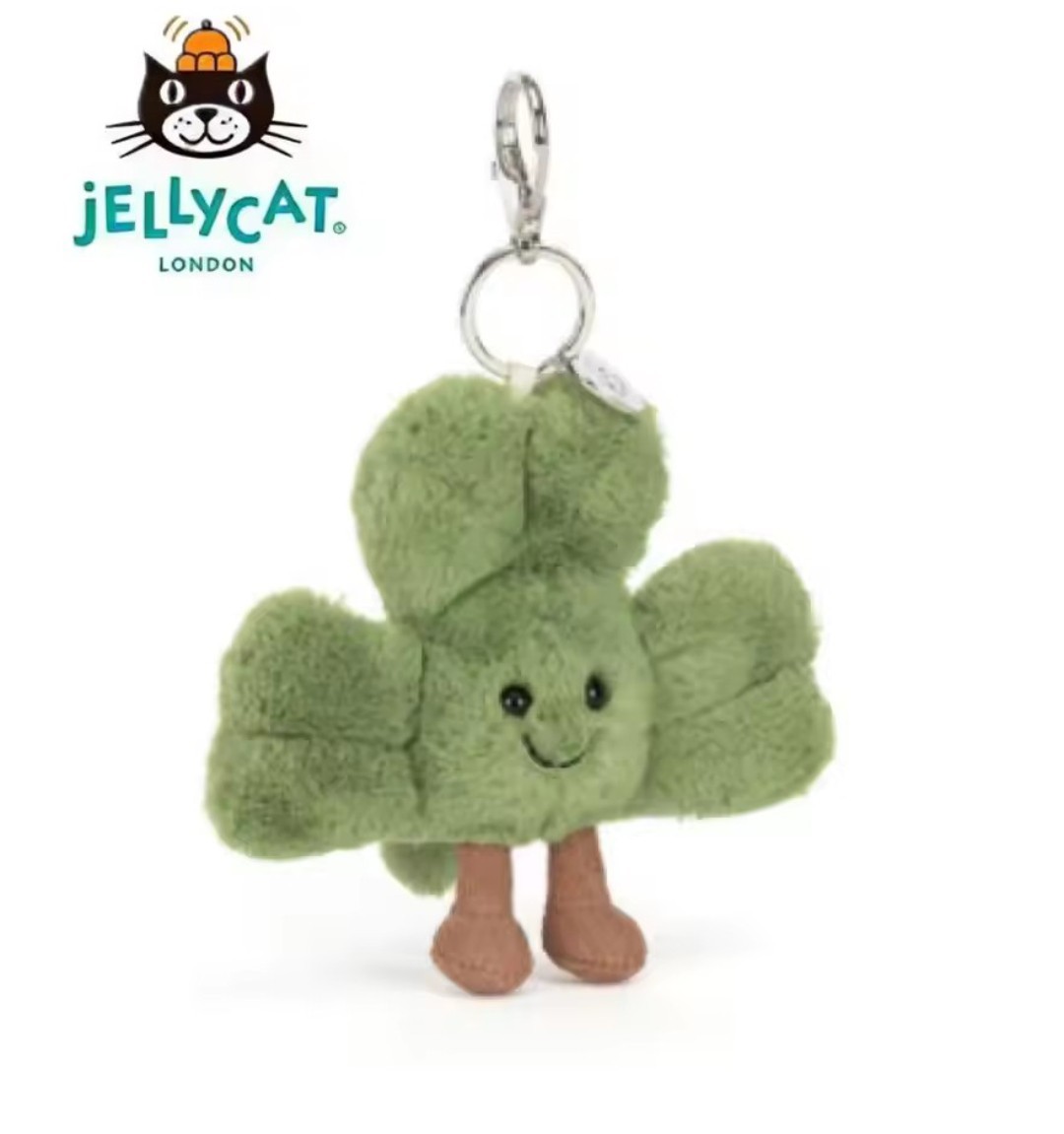 Jellycat Inspired Siofra Shamrock Bag Charm Clip NWT Best Gift For Kids