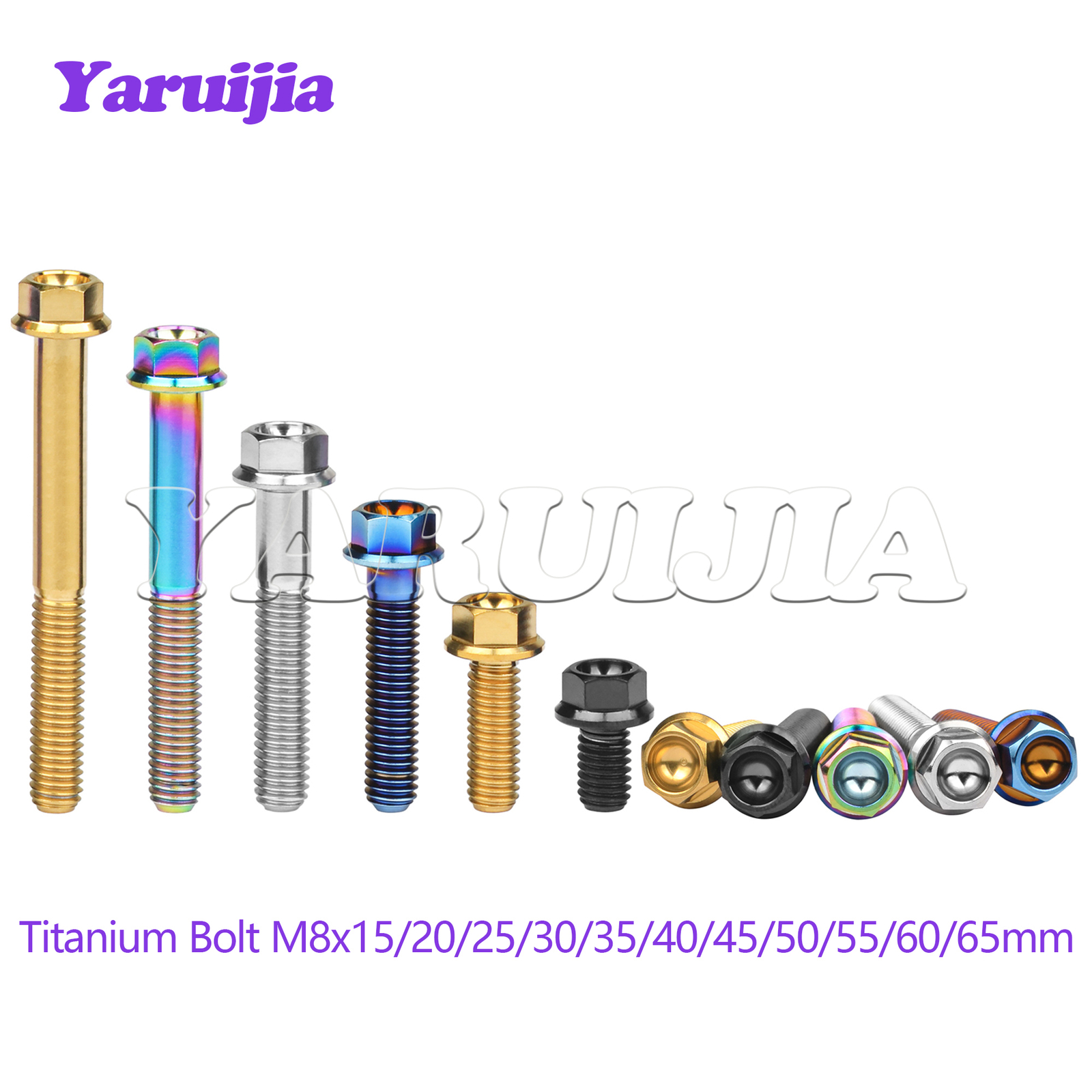 Titanium Bolt M8 Small Flange Head Hex Screws 15 20 25 30 35 40 45 50 55 60 65mm