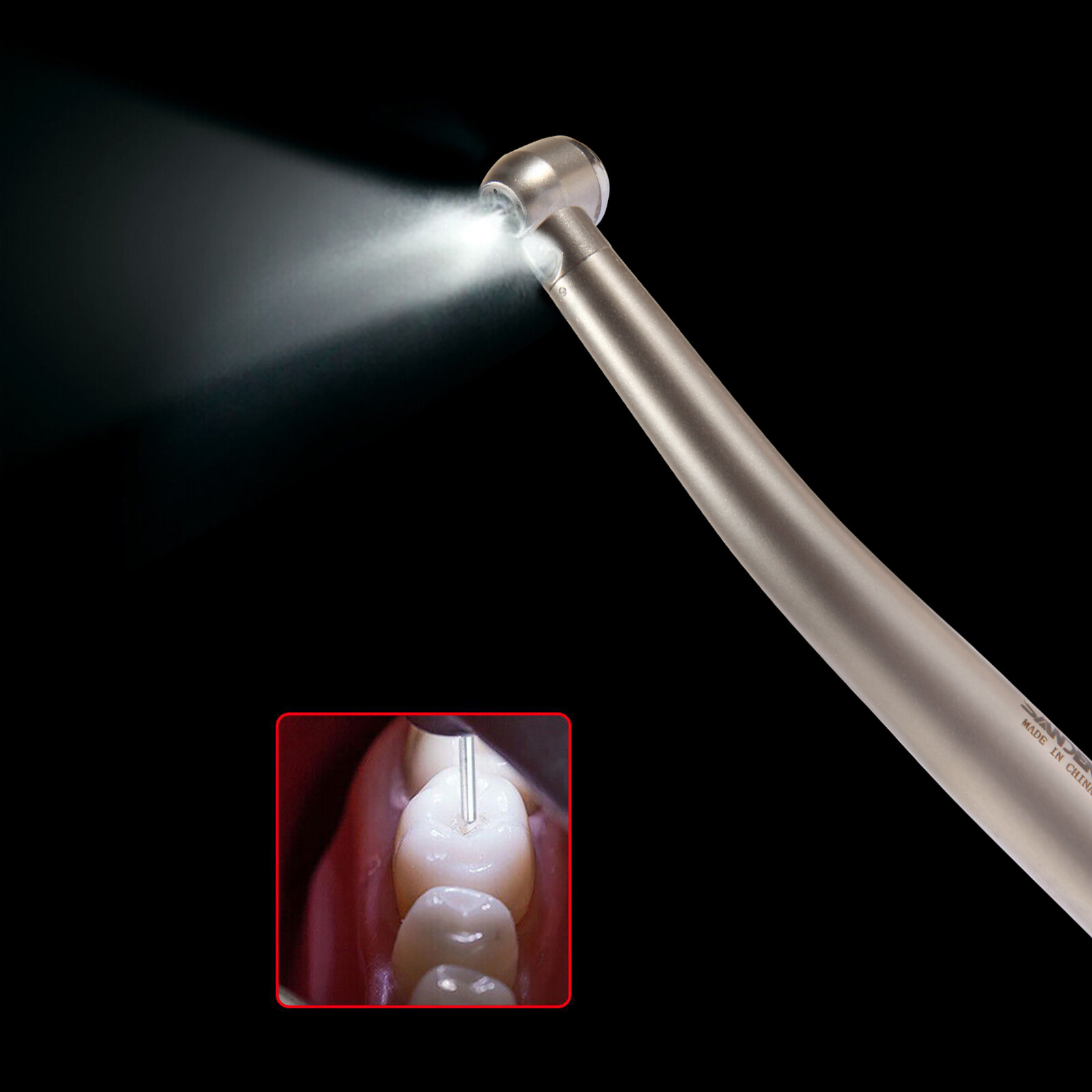 Dental LED E-generator High Speed Handpiece with Light 4 Hole For NSK Drill