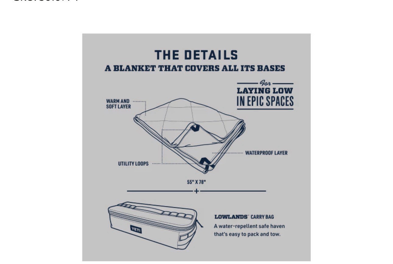 YETI Lowlands Blanket - Fireside Red 78”x55” Camping, Beach, Blanket