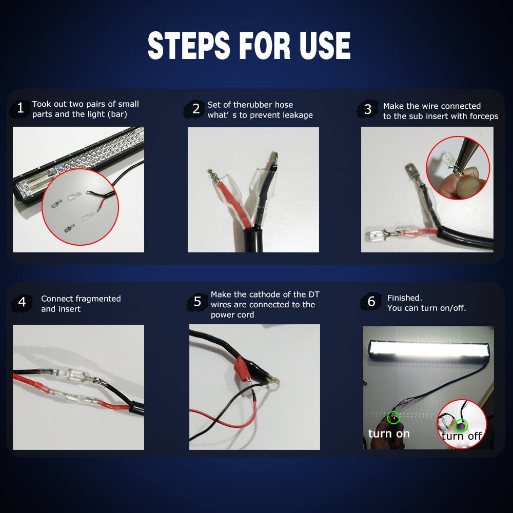 LED Light Bar Wiring Harness Kit 12V 40A Fuse Relay Rocker ON/OFF Switch Kit