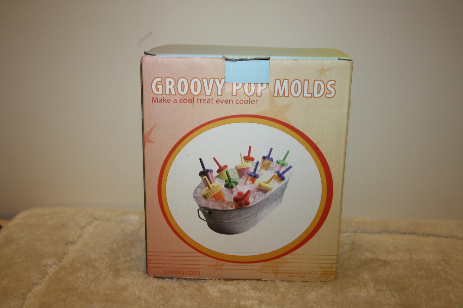 Tovolo Groovy Ice Pop Molds Drip-Guard Handle Popsicles 4 Ounce Set of 6 NEW