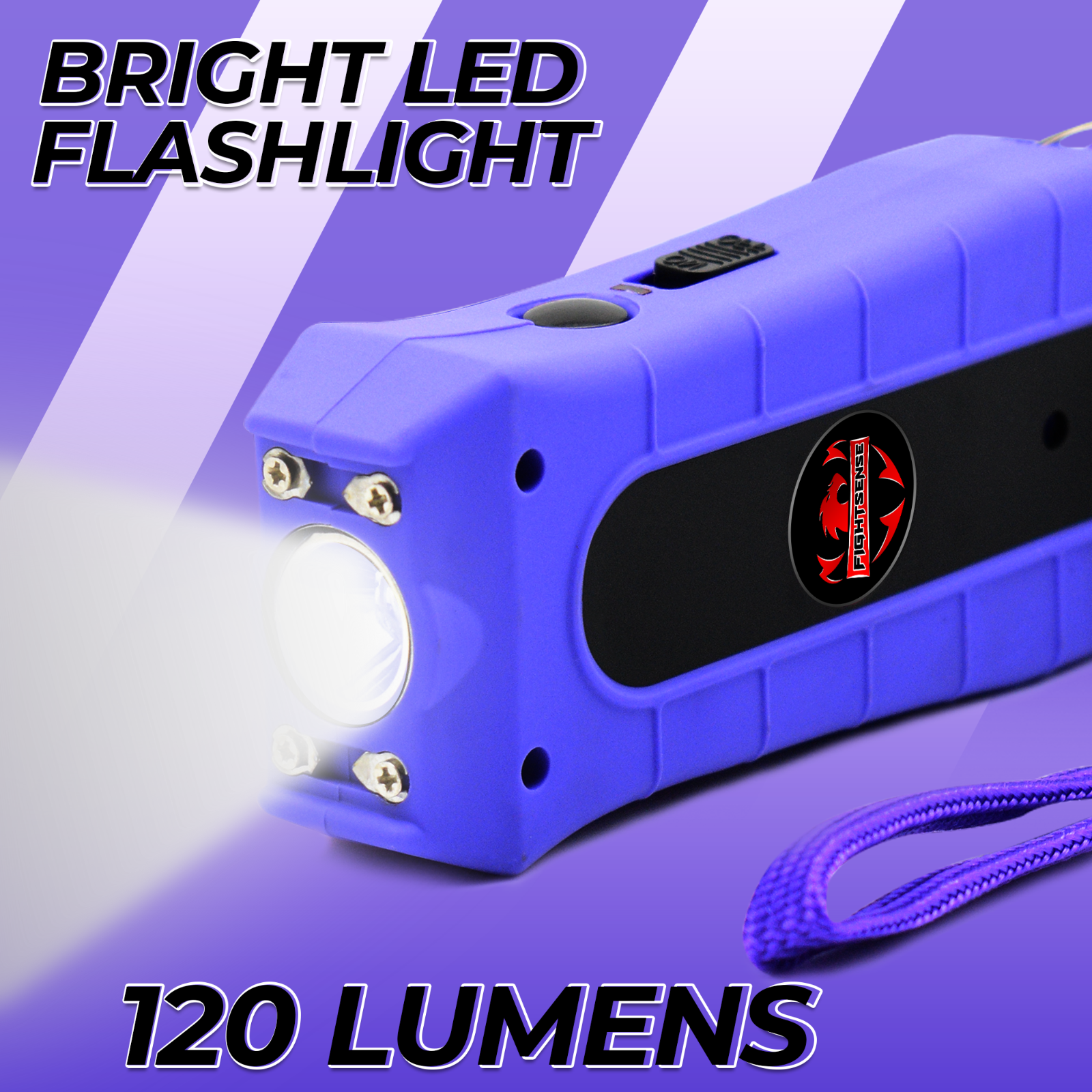 Mini Rechargeable Stun Gun 10 Mil Volts With Led Light Extremely Powerful Purple