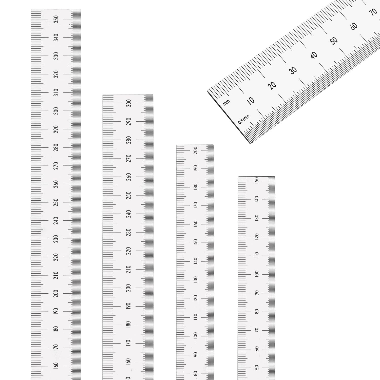 6 Inch Machinist Ruler, 4-Pack Stainless Steel Precision Scale Ruler with Inch/M