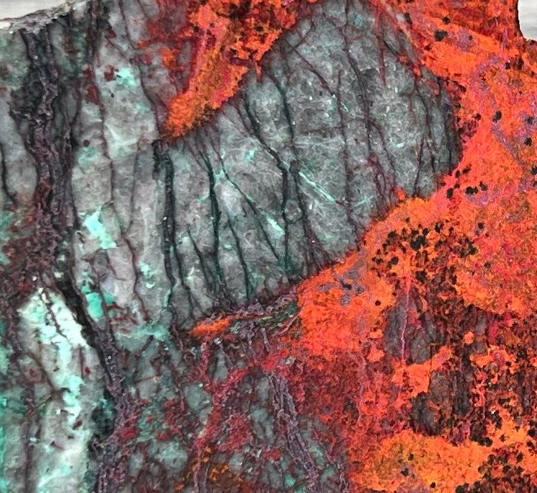 Sonora Sunrise Sunset Chrysocolla Cuprite 4.25"x2.5" Lapidary Rough Slab S2