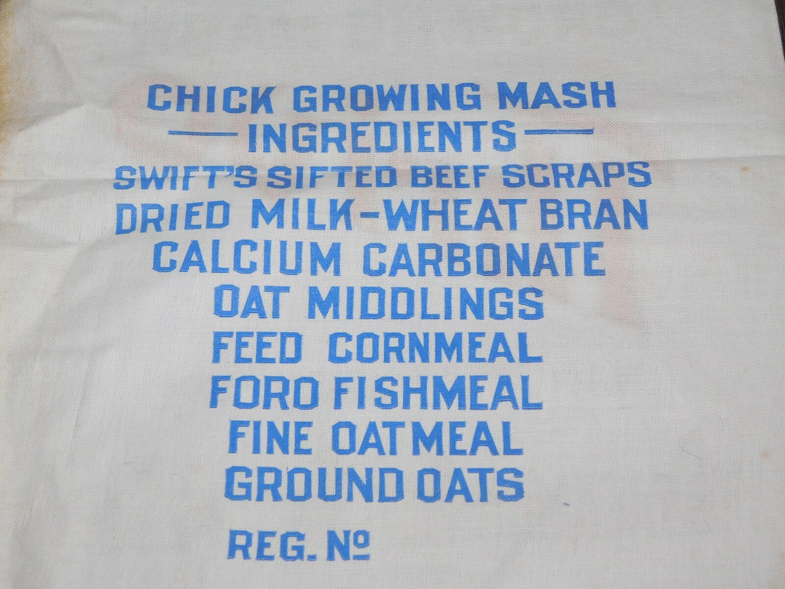 VINTAGE 16" X 10" THRIVO CHICK MASH BRACKMAN-KER MILLING CO FEED CLOTH SACK