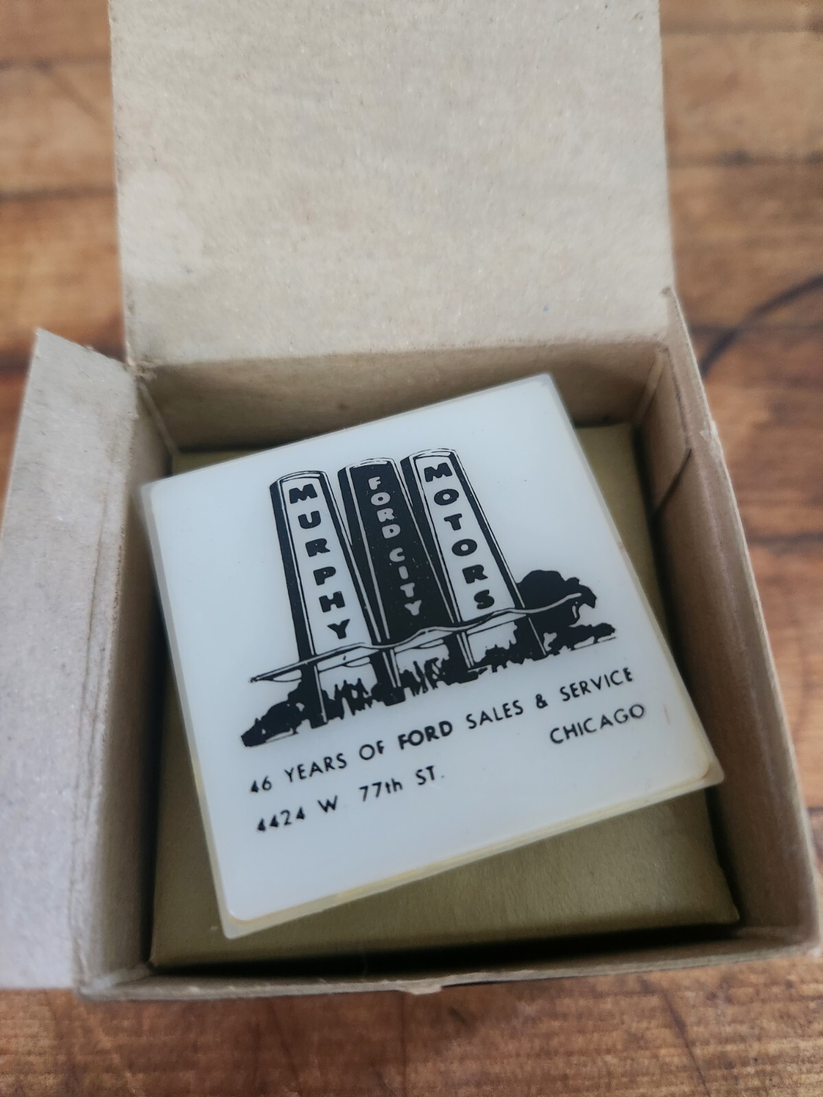 Vintage Ford City, Illinois Murphy Motors Ford Sales and service nitelite NOS